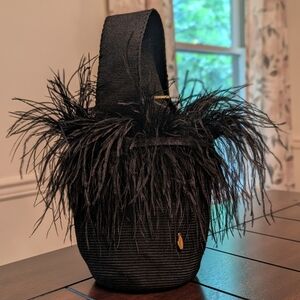 NWT- Woven Feathered Clutch
